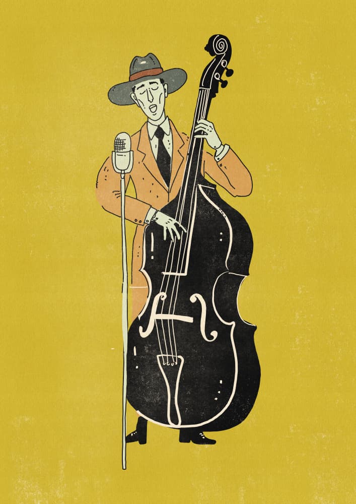 Vintage Jazz Singer by Nicholas — canvas wall art