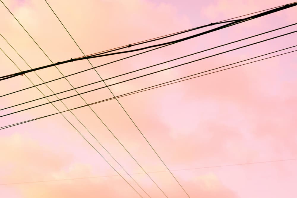 Pastel Sky Power Lines by Tal Paz-Fridman — canvas wall art