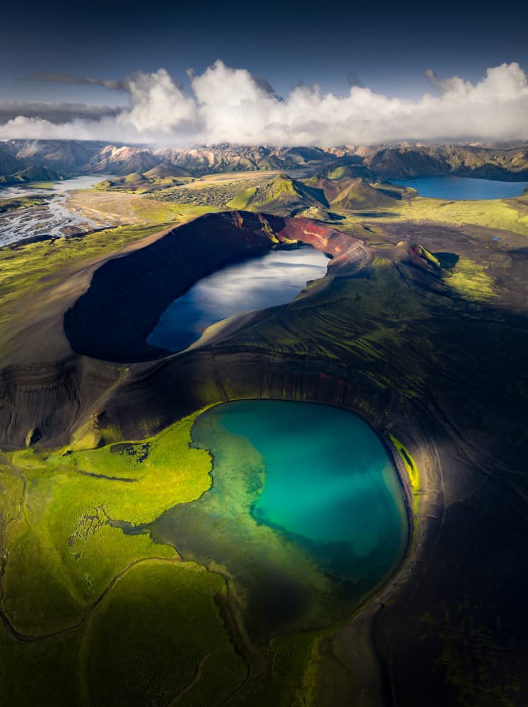 Icelandic Crater Lakes by Karol Nienartowicz — canvas wall art