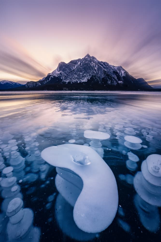 Ethereal Ice Bubbles Lake by Yongnan Li (李永男) — canvas wall art