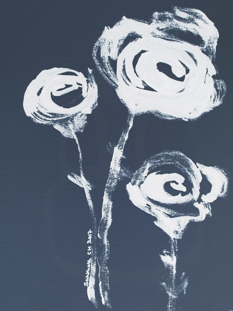 Abstract White Roses by Santhosh ch — canvas wall art