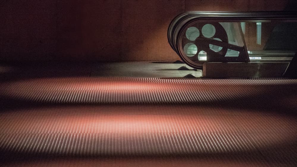 Urban Escalator Glow by Lus Joosten — canvas wall art