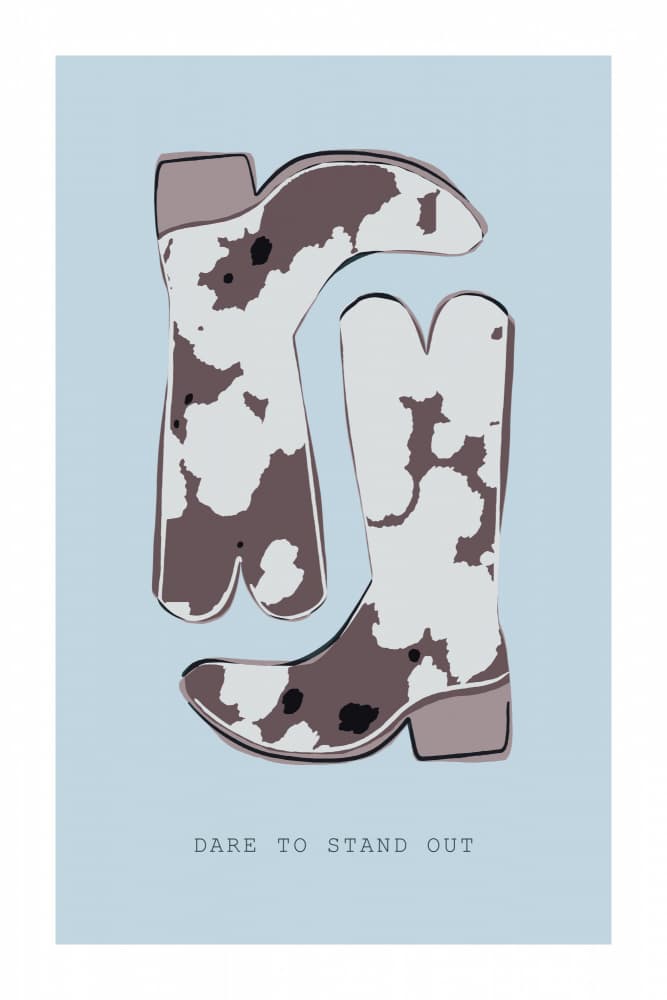 Daring Cow Print Boots by casa cartissi — canvas wall art