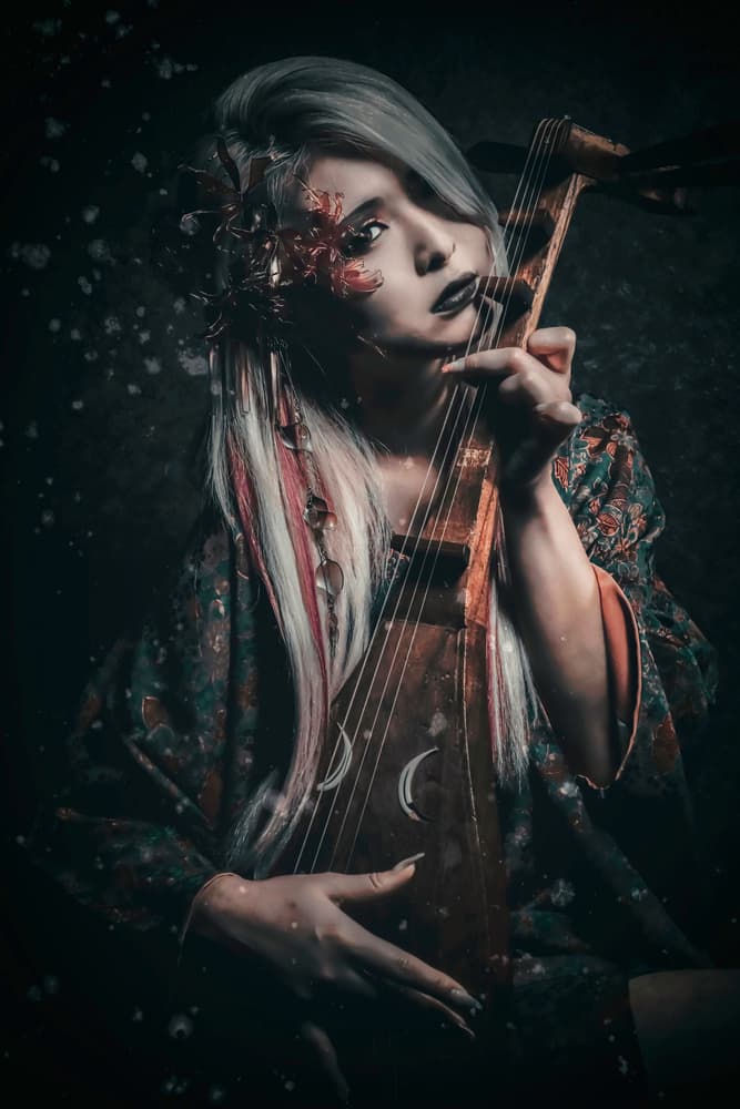 Mysterious Lute Player by KOIKI — canvas wall art