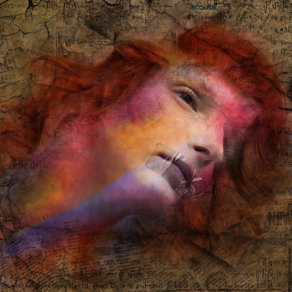 Ethereal Woman Red Hair by Ewa Całkosińska-Kajzer — canvas wall art
