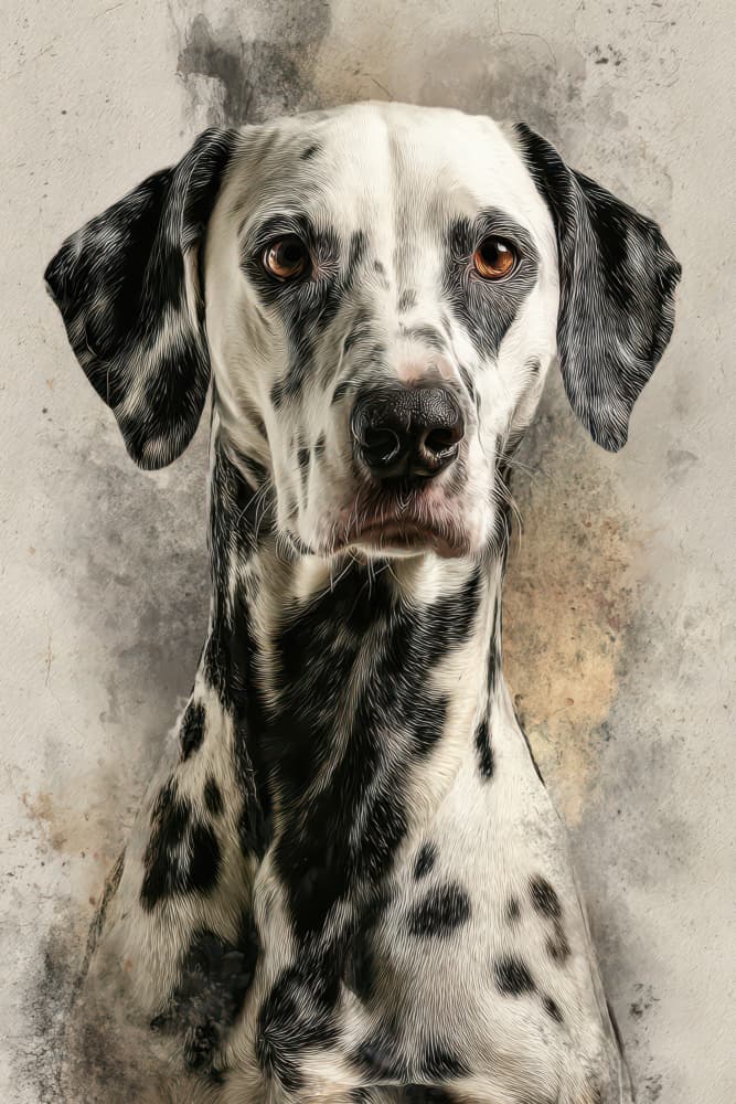 Elegant Dalmatian Portrait by Rafal Kulik — canvas wall art