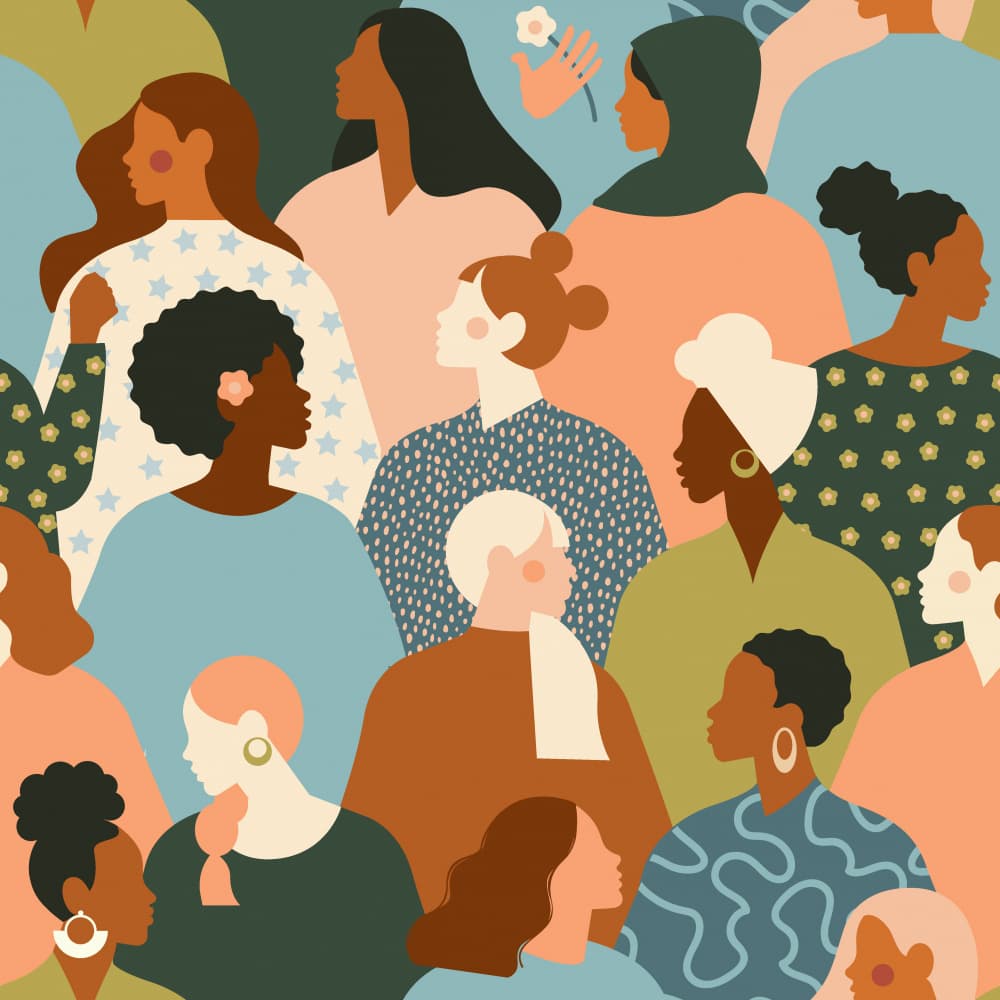 Diverse Women Together by Angelina Bambina — canvas wall art