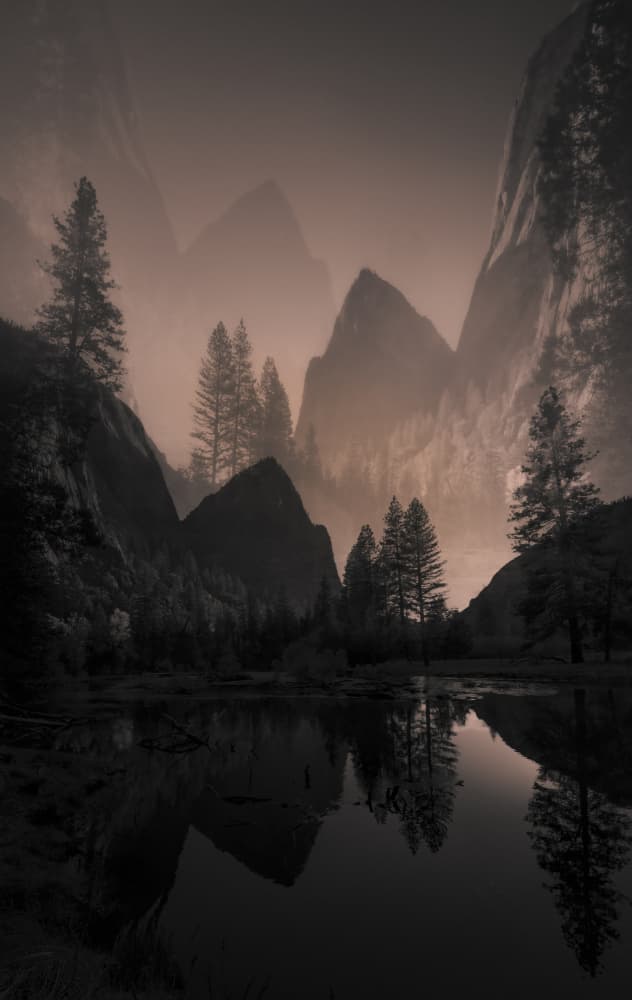 Misty Mountain Reflection by Larry Deng APA — canvas wall art
