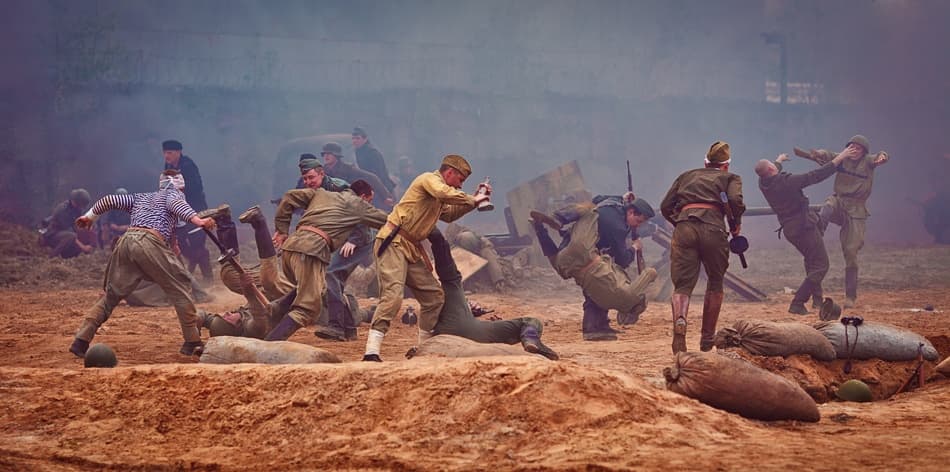 Historic Battle Scene by Dmitry Frizel — canvas wall art