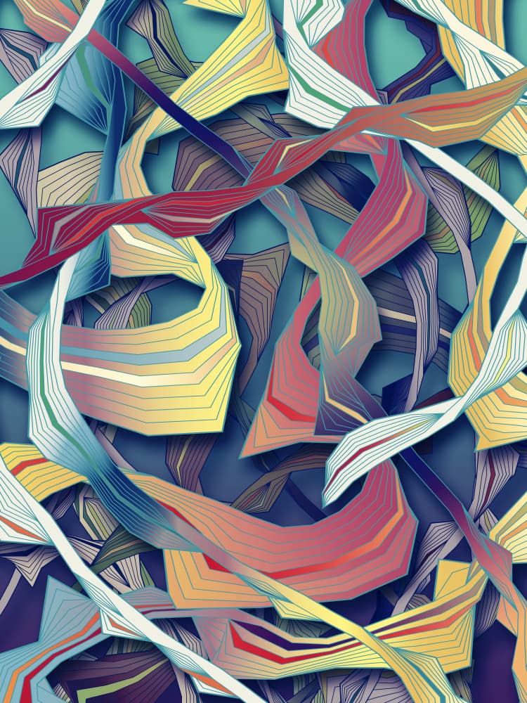 Dynamic Abstract Lines by Angelo Cerantola — canvas wall art
