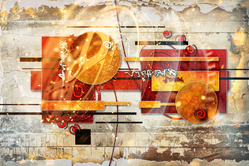 Warm Geometric Glow by Rafal Kulik — canvas wall art