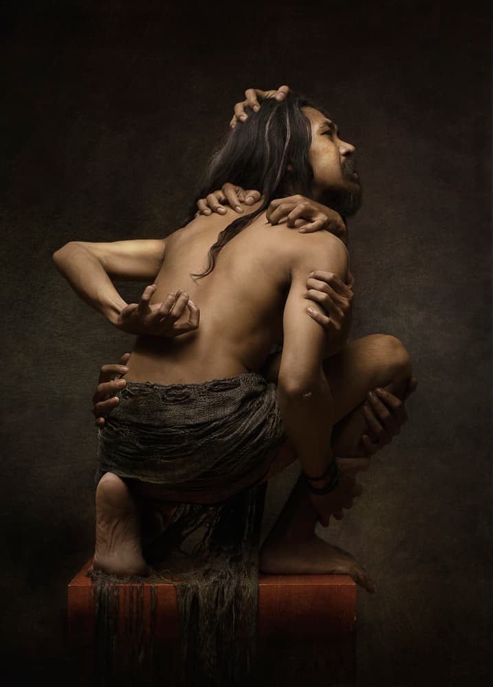 Man and Many Hands by Sebastian Kisworo — canvas wall art