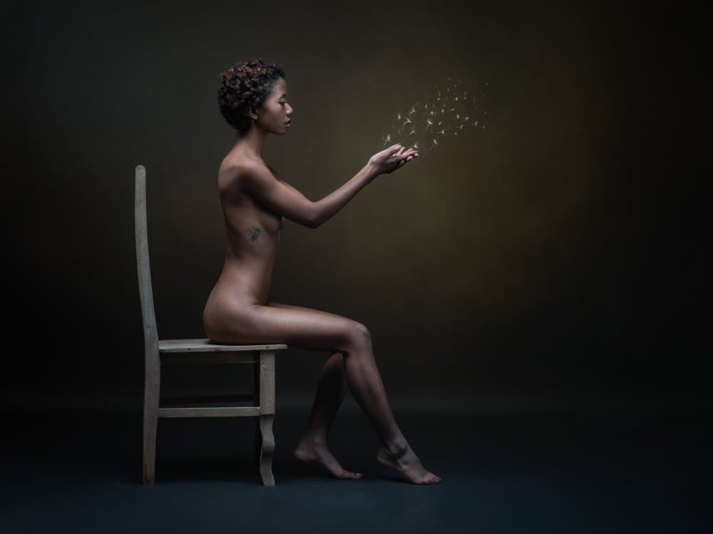Nude Woman Dandelion Wish by Luc Stalmans — canvas wall art