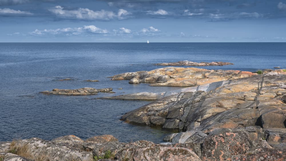 Rocky Coastline Vista by Hamed Bank — canvas wall art