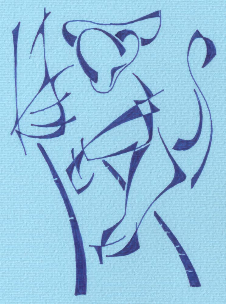 Graceful Blue Monkey by Kulik — canvas wall art