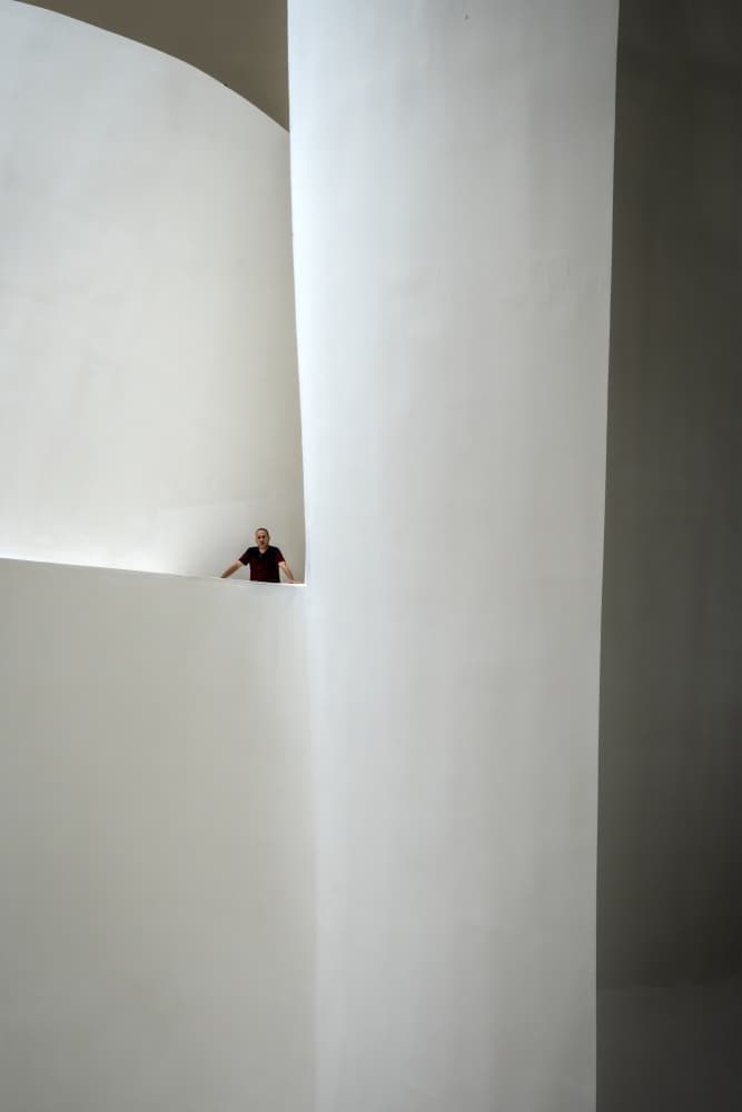Man In Modern Architecture by Linda Wride — canvas wall art