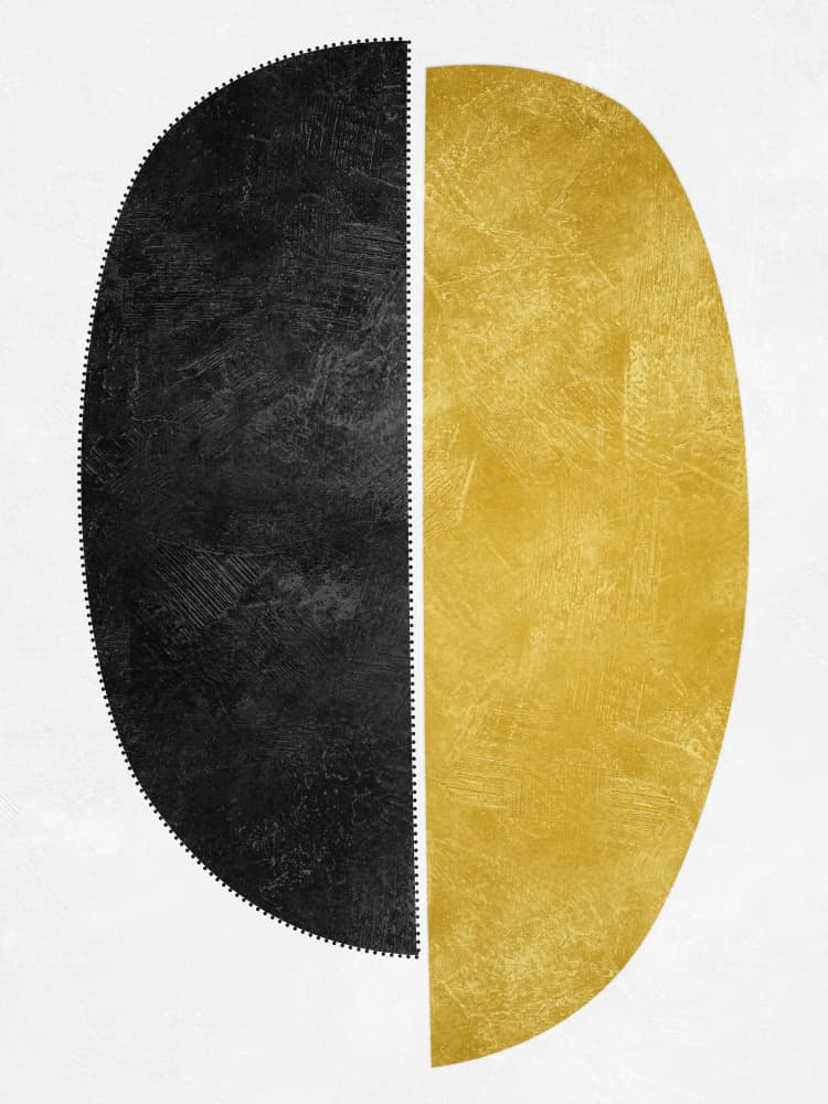 Serrated Gold Black Form by Ema Paraschiv — canvas wall art