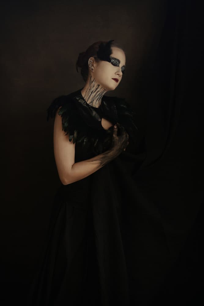 Dark Raven Queen by Raluca Arhire — canvas wall art