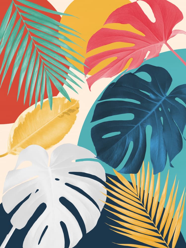 Vibrant Tropical Leaves by Vitor Costa — canvas wall art