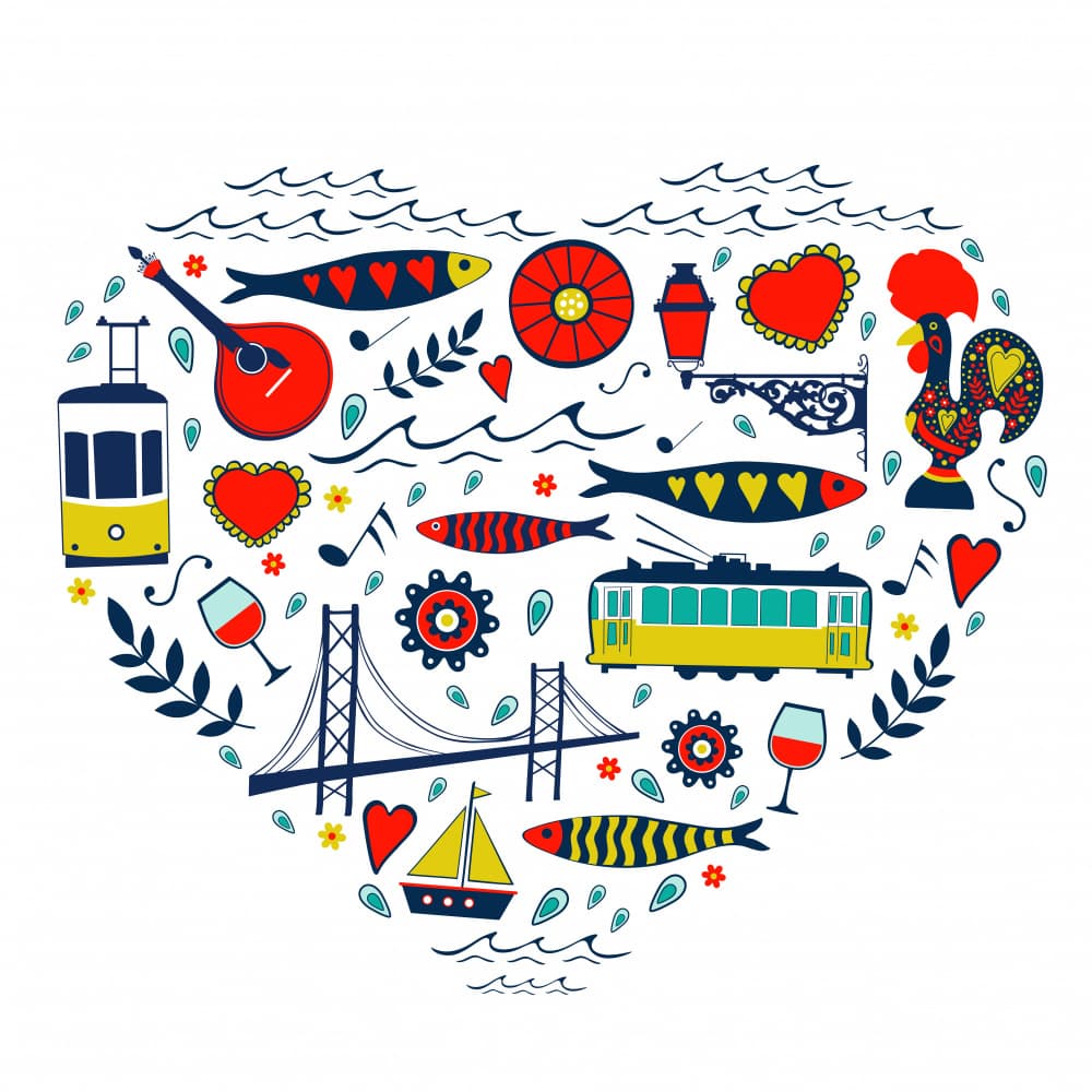 Heart Portugal by Olga Galeeva — canvas wall art