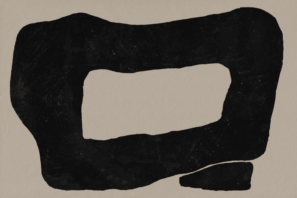 Abstract Black Form by amini54 — canvas wall art