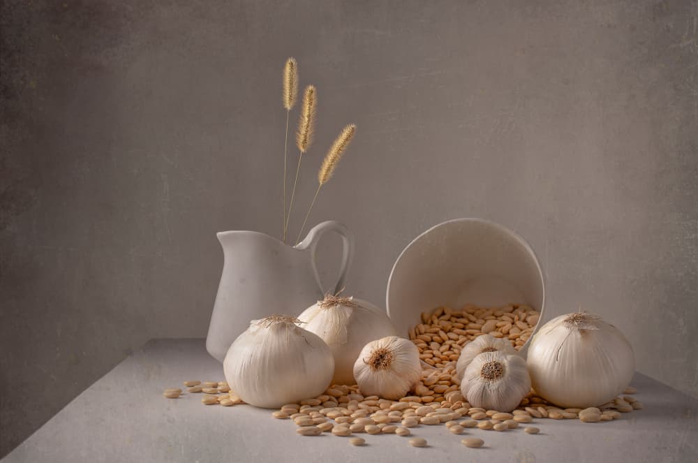 Garlic and White Beans by Margareth Perfoncio — canvas wall art