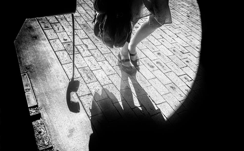 Sunlit Telephone Shadow by Tina Kim — canvas wall art