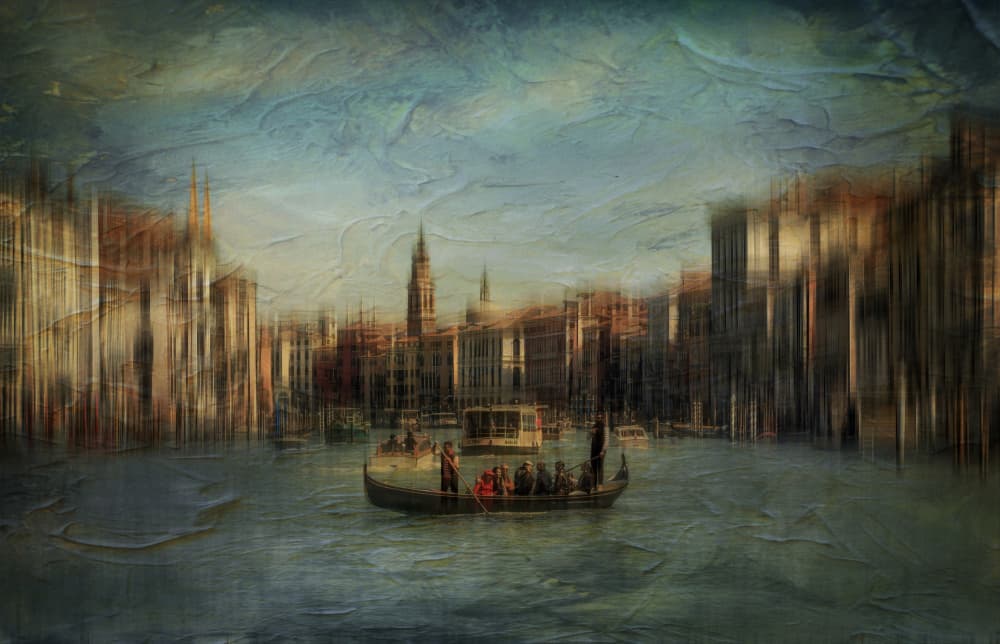 Dreamy Venice Gondola by Michel Romaggi — canvas wall art