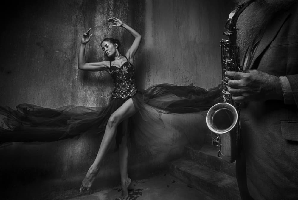 Soulful Dance and Sax by Angela Muliani Hartojo — canvas wall art