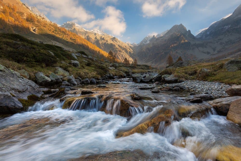 Autumn Mountain River Valley by Paolo Bolla — canvas wall art