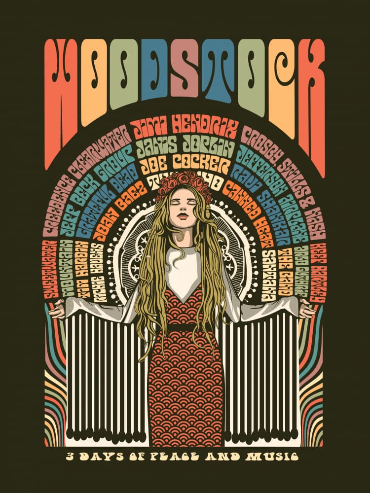 Woodstock Peace Festival by Retrodrome — canvas wall art