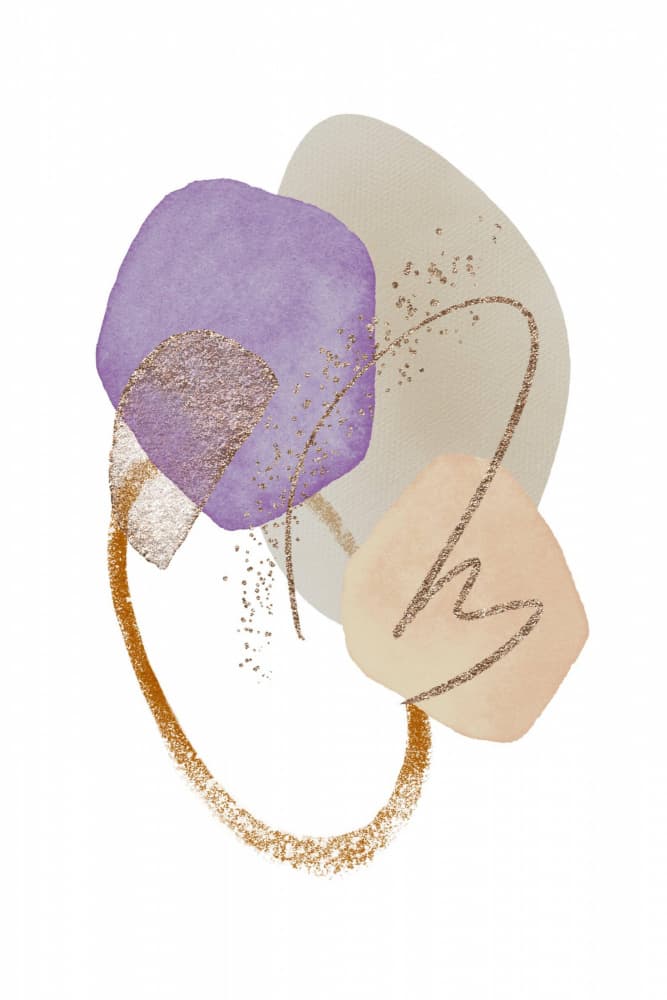 Soft Abstract Gold Shapes by Sally Ann Moss — canvas wall art