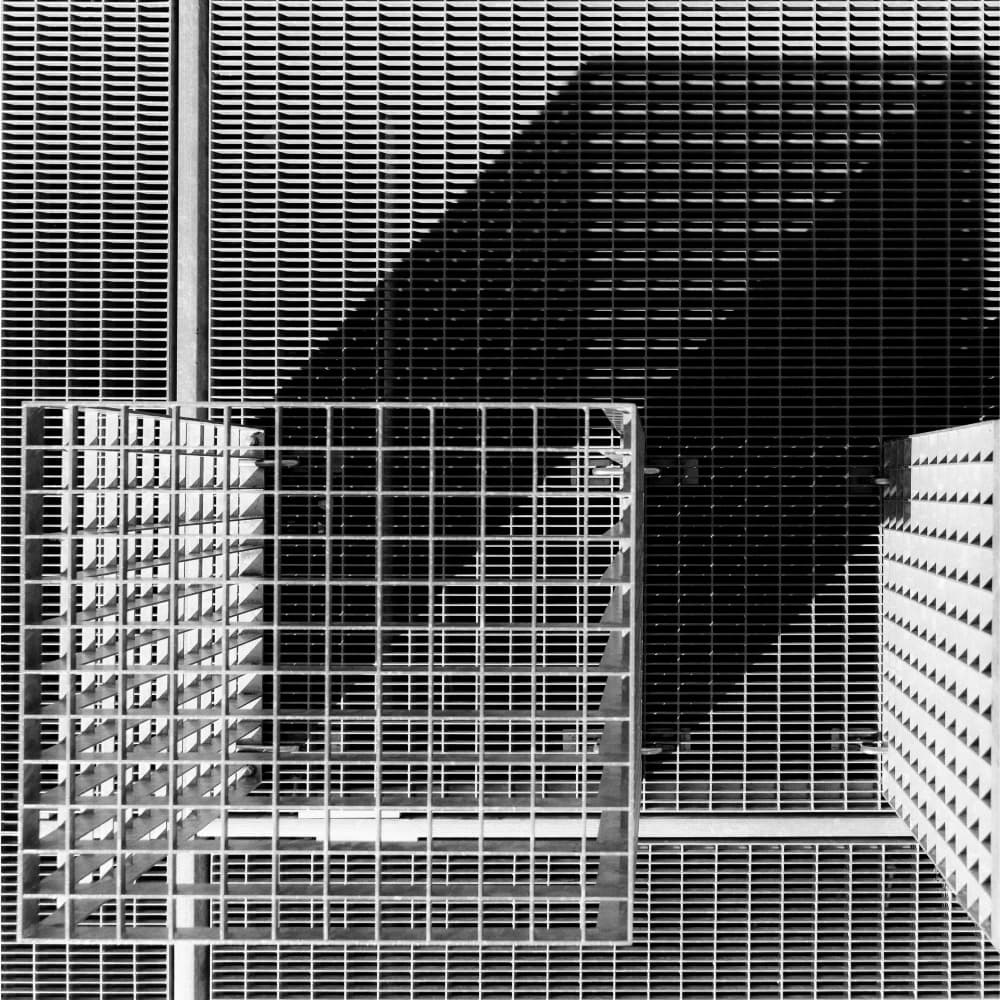 Geometric Grid Shadows by Stephan Rückert — canvas wall art
