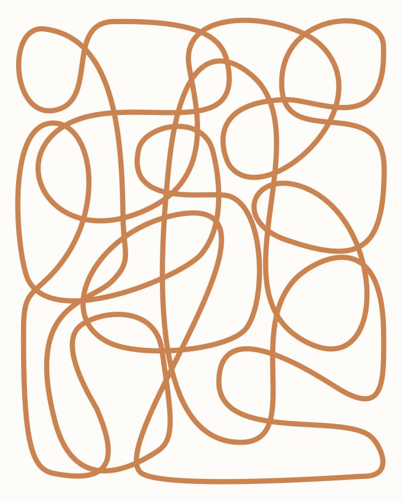 Organic Terracotta Flowing Lines by Artprink — canvas wall art