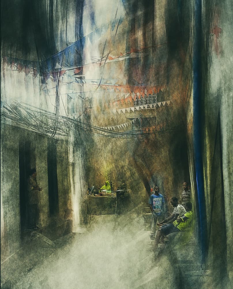 Urban Market Haze by Jan van der Linden — canvas wall art