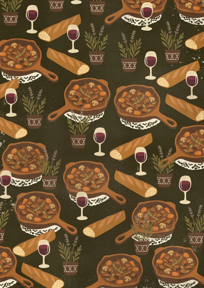 Hearty Stew Pattern by Nicholas — canvas wall art