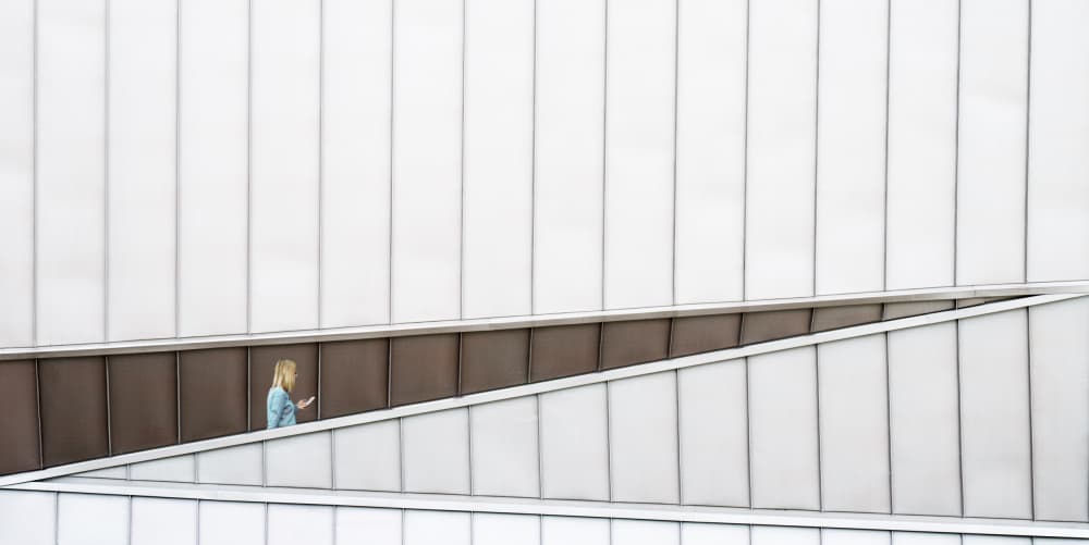 Woman on Diagonal Path by Maurits De Groen — canvas wall art