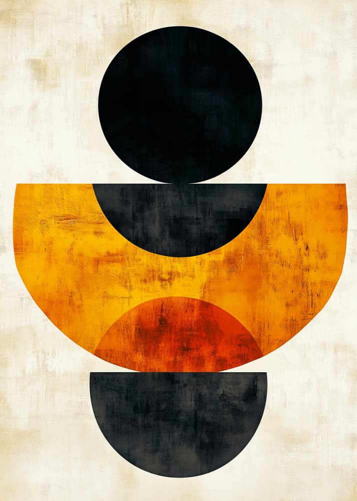 Orange Geometric Balance by Justyna Jaszke — canvas wall art