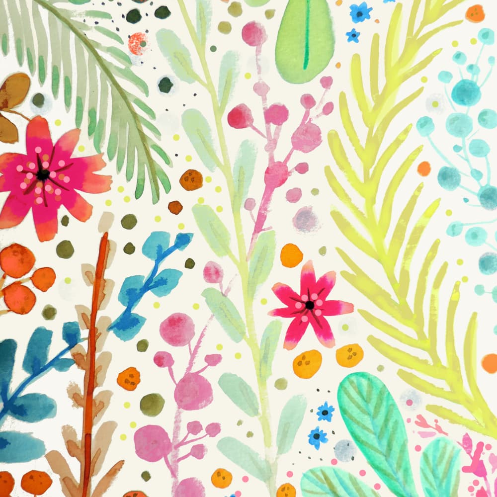 Whimsical Garden Flowers by Sylvie Demers — canvas wall art