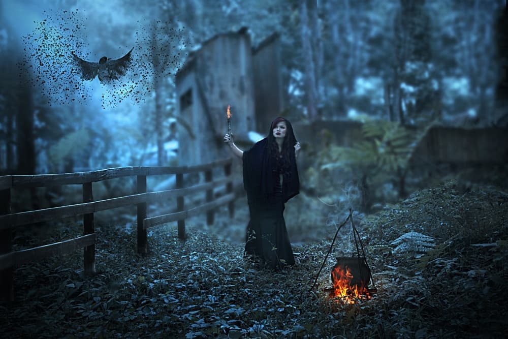 Witch's Forest Ritual by Joey Bangun — canvas wall art