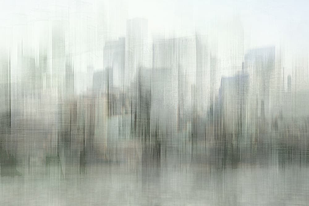 Misty City Skyline by Christina Sillen — canvas wall art