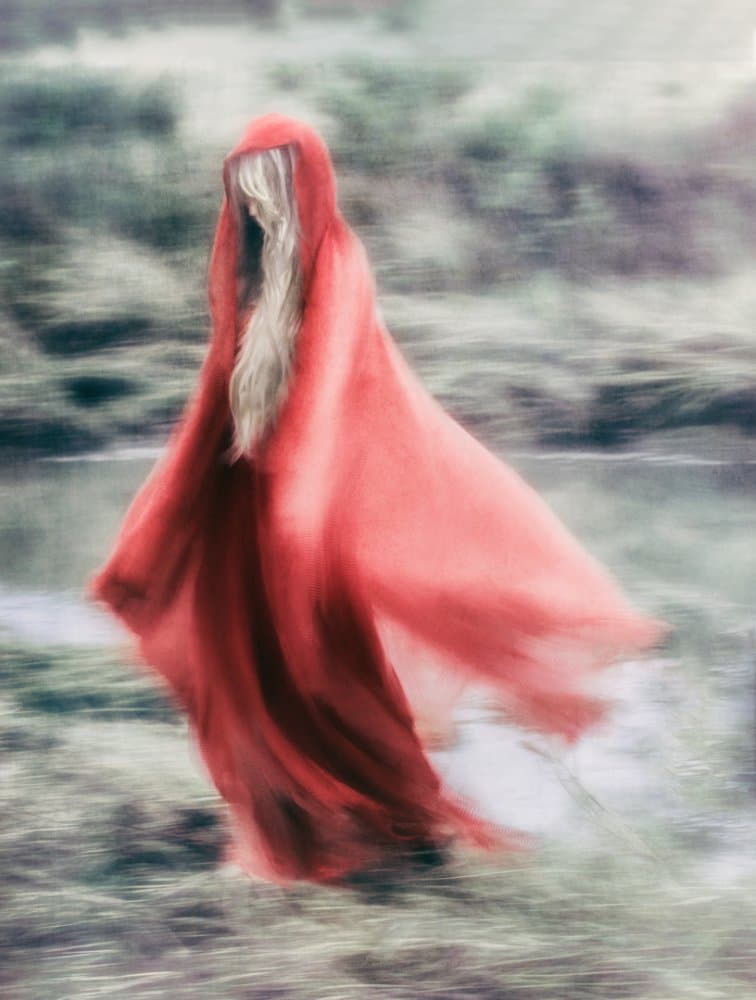 Mysterious Red Cloak by Charlaine Gerber — canvas wall art