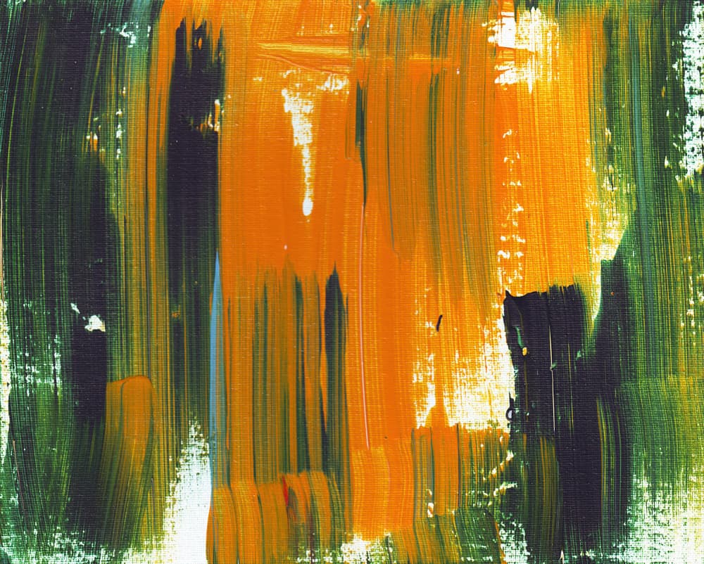 Vibrant Orange Green Abstract by Rafal Kulik — canvas wall art