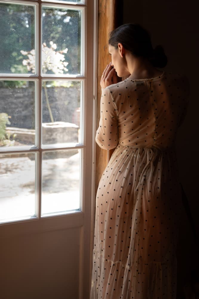 Pensive Woman Window Gaze by Jan Slotboom — canvas wall art