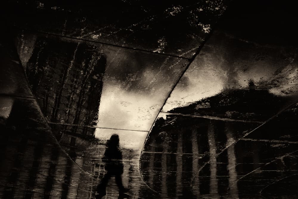 City Walk Reflection by Antonio Grambone — canvas wall art