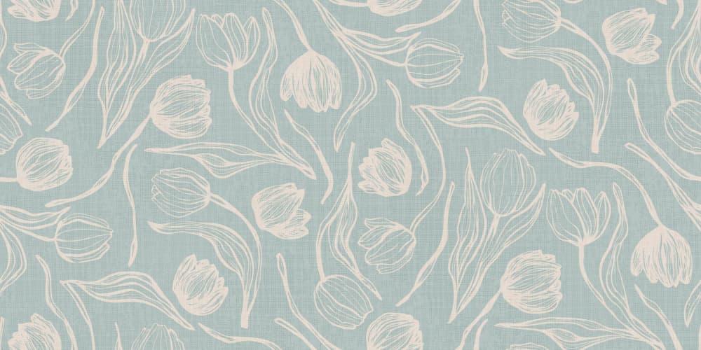 Soft Blue Tulip Pattern by Alexandra Weise — canvas wall art