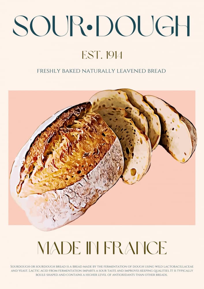 Vintage Sourdough Bread by Nazma Khokhar — canvas wall art