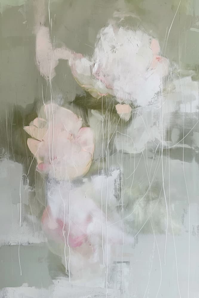 Soft Abstract Blooms by Sally Ann Moss — canvas wall art