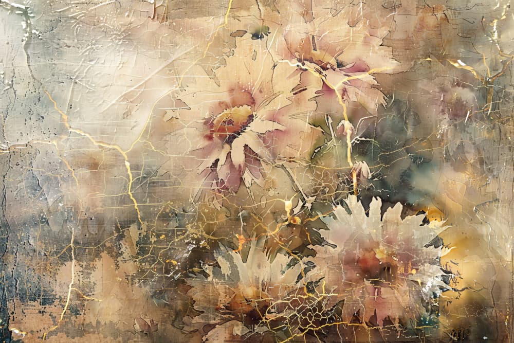 Distressed Floral Blooms by Rafal Kulik — canvas wall art
