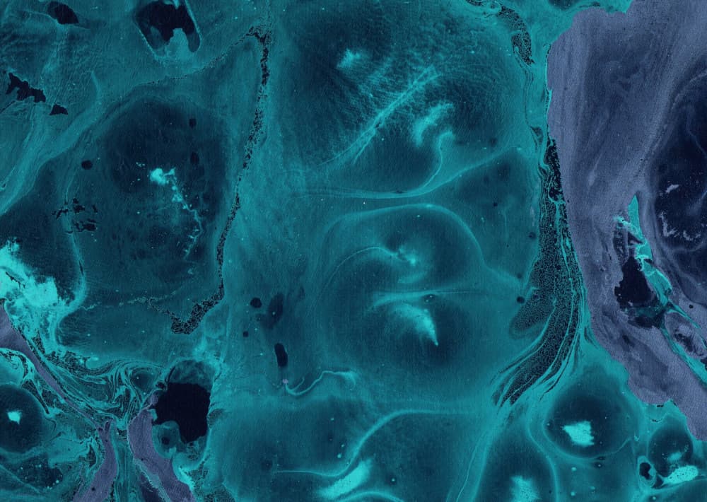 Deep Teal Fluid Swirls by Santhosh ch — canvas wall art